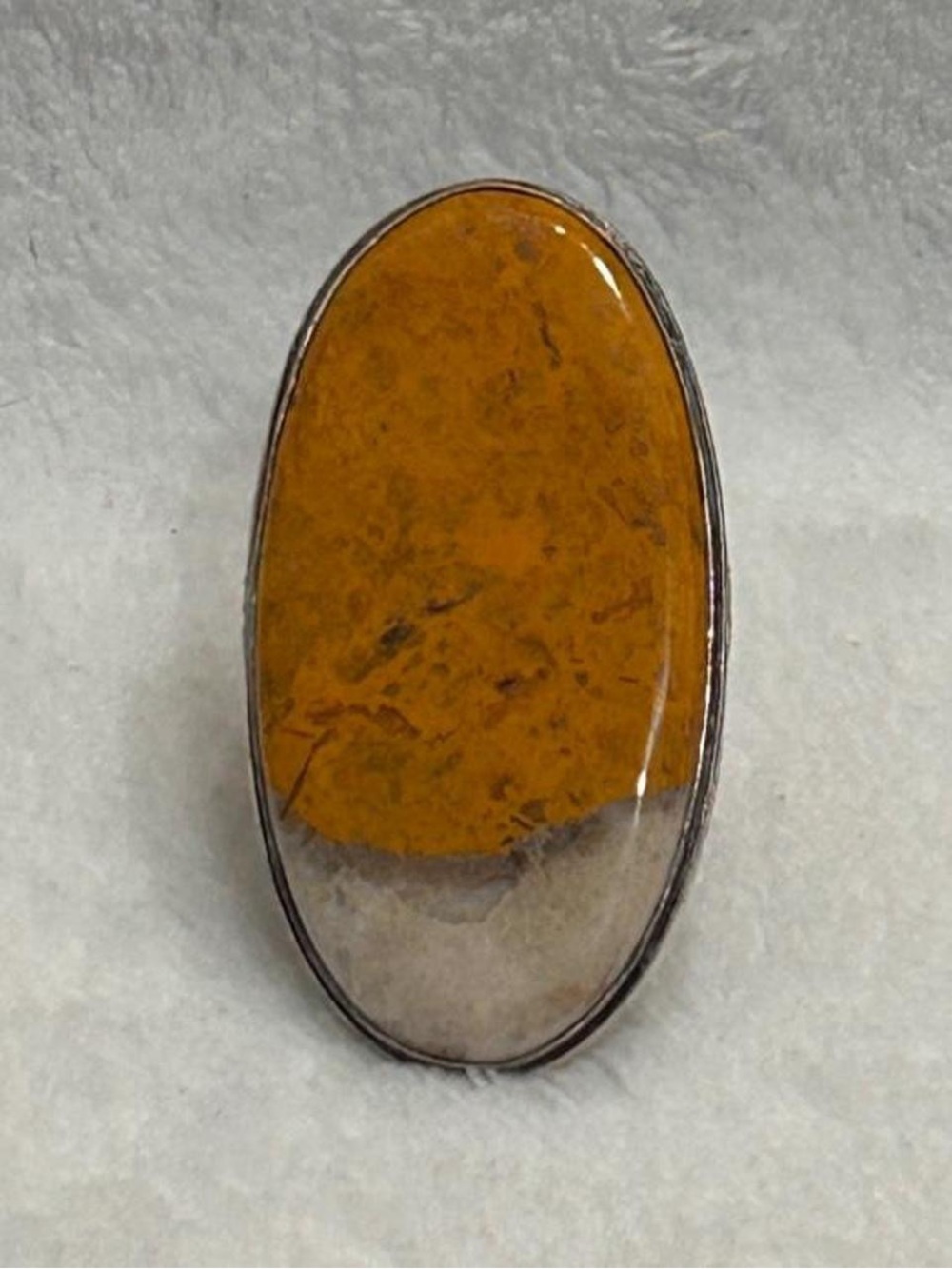 925 Silver Oval Bumblebeey Jasper Stone Ring - Women Jewelry